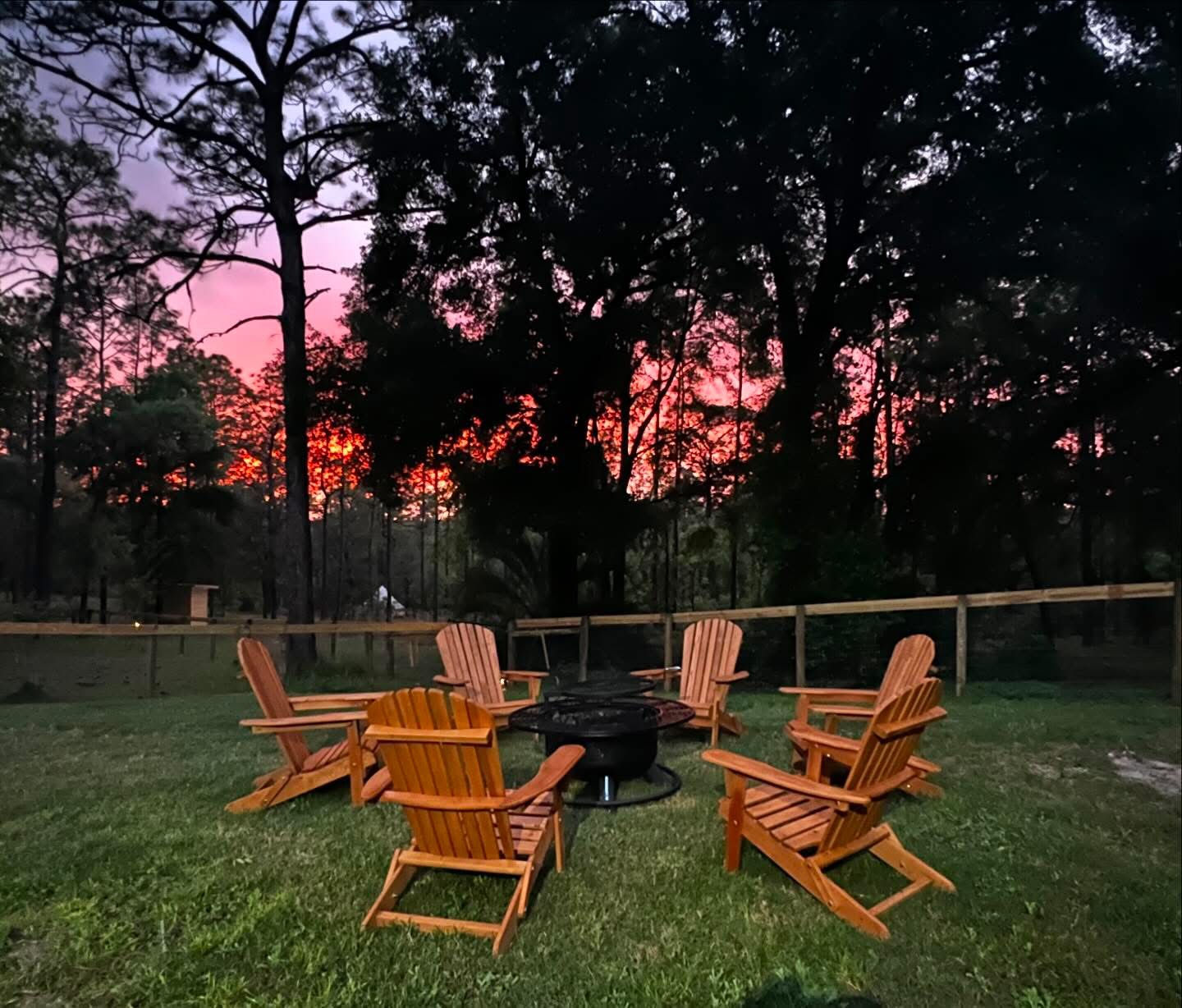 The fire circle at sunset